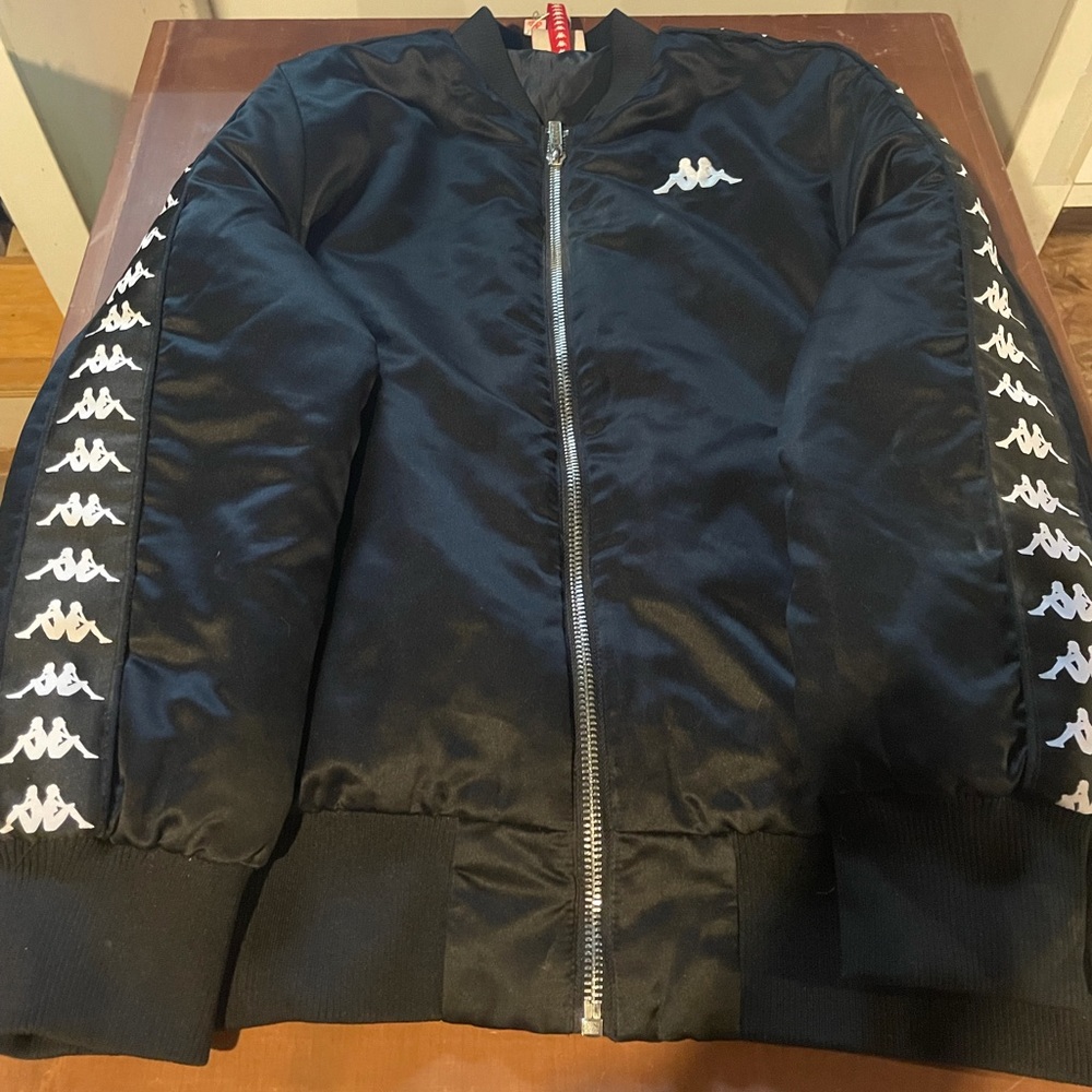 Kappa Black Bomber Logo Jacket